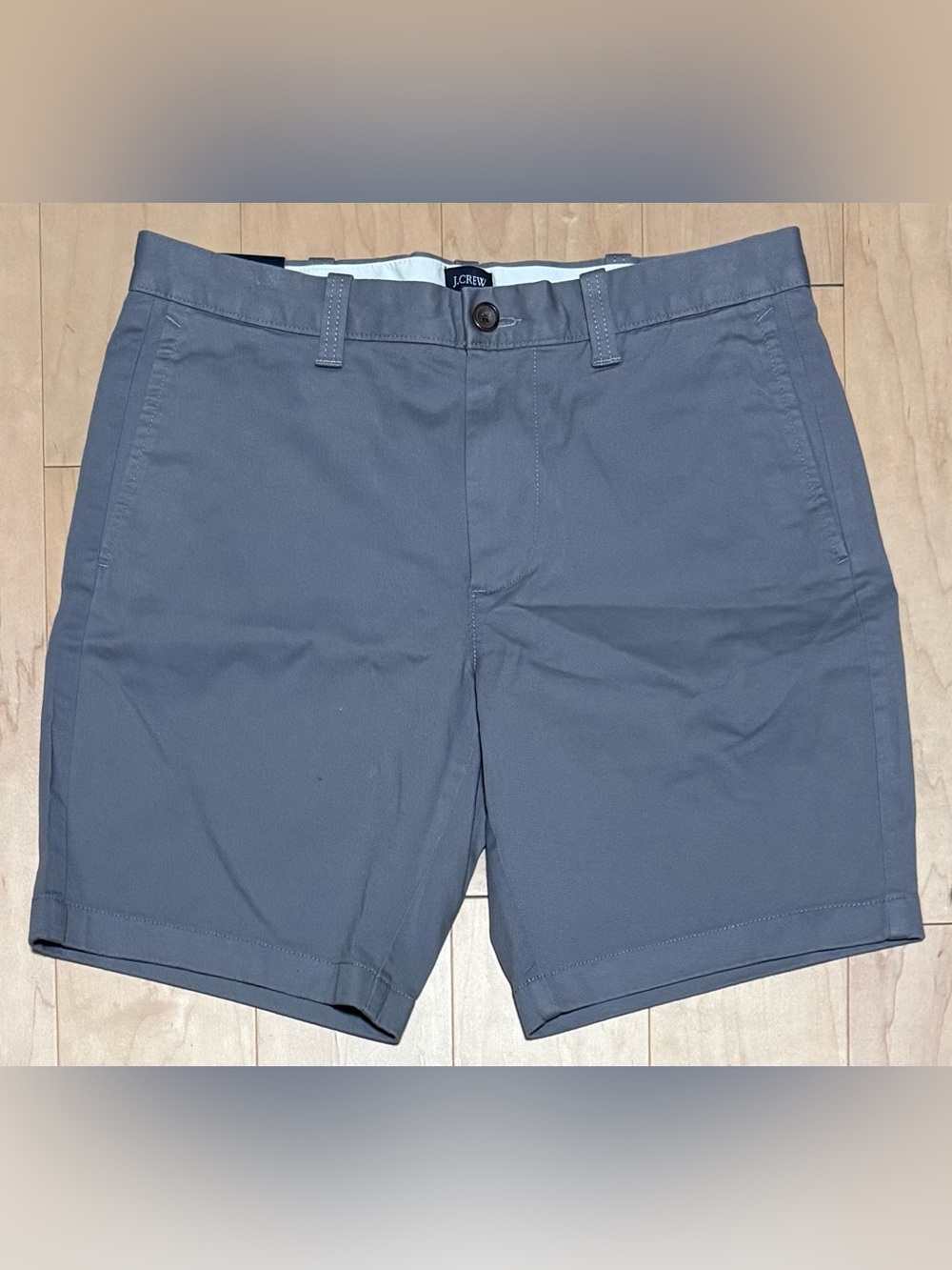 NWT J. Crew Factory Flat Front 9” Chino Shorts Stretch Gray Men’s 32